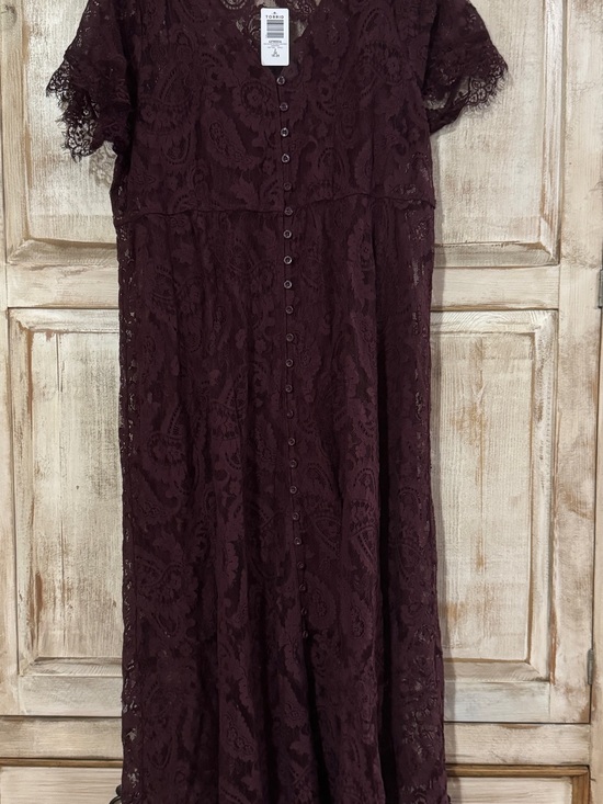 torrid Dresses & Skirts - torrid Burgundy Lace Button-Front Maxi Dress
